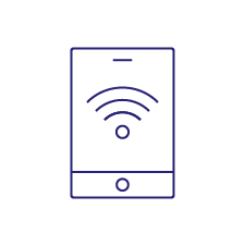 icon for Residential Internet with blue circle and WhiteBackground