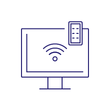 icon for Residential Internet with blue circle and WhiteBackground